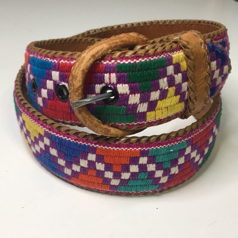 Hand Crafted Aztec Woven Belt Size Medium